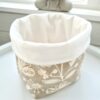 Förvaringskorg XS – beige blomma/varmvit